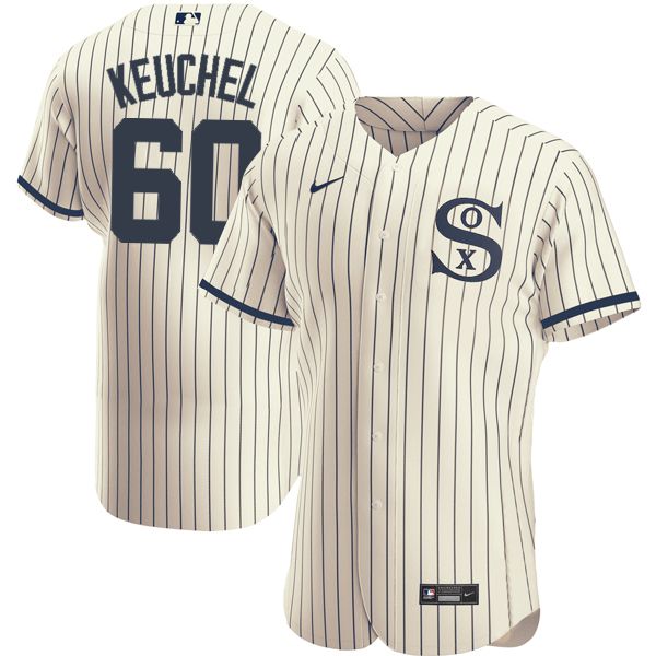 Men Chicago White Sox #60 Keuchel Cream stripe Dream version Elite Nike 2021 MLB Jersey